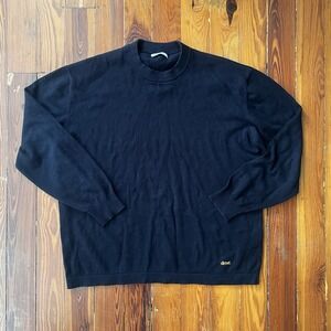Zara Men's Black Crewneck Sweatshirt Size XL 100% Cotton Minimalist Pullover